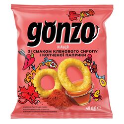 Кільця кукурудзяні Gonzo Кленовий сироп, копчена паприка 40 г