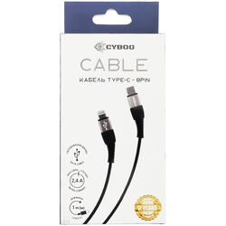 Кабель Type-C-8PIN Сyboo чорний/білий