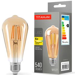 Лампа LED TITANUM Filament ST64 6Вт E27 2200K 220В