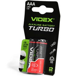 Набір батарейок алкалайн Videx Turbo LR03 AAА 2 шт/блістері
