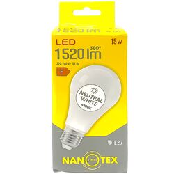 Лампа NANOTEX A65 15W E27 4100K 220V	