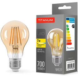 Лампа Titanum Filament A60 7W E27 2200K 220V