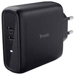 Адаптер зарядний мережевий Trust Maxo PD 2USB-C чорний