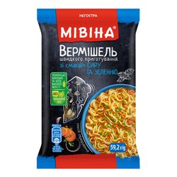 Вермішель швидкого приготування негостра Мівіна Сир та зелень 59,2 г