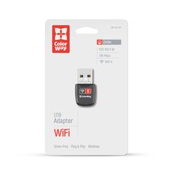 Адаптер мережі WiFi USB СolorWay CW-AD-W1 чорний