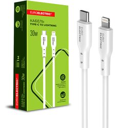 Кабель Type-C-Lightning EUROELECTRIC 30Вт білий 1 м