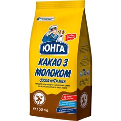 Напій розчинний какао з молоком ЮНГА зі смаком шоколаду 150 г