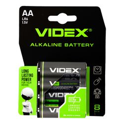 Набір батарейок алкалайн VIDEX LR6 АА 8 шт/уп