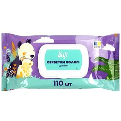 Серветки вологі дитячі Safi Мікс клапан 110 шт/уп