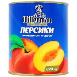 Персик консервований половинки Willerman ж/б 820 г
