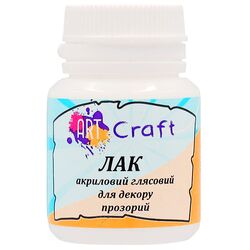 Лак для декору акриловий ART Craft глянцевий прозорий 20 мл