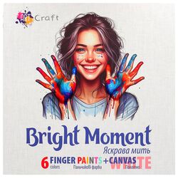 Набір для творчості ART Craft Яскрава мить: пальчикові фарби + біле полотно