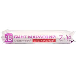 Бинт марлевий медичний стерильний 2B 7 м х 14 см