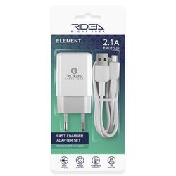 Пристрій зарядний мережевий Ridea RW-11111 MicroUSB 1 м білий