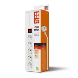Фільтр-подовжувач мережевий СolorWay 5 розеток білий 5 м