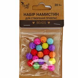 Набір намистин для створення прикрас Craft time кольорові 20 шт