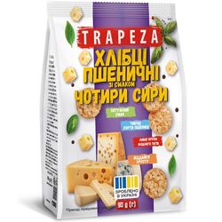 Хлібці-міні пшеничні TRAPEZA Чотири Сири 90 г