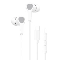 Навушники вакуумні дротові гарнітурні HAVIT E339C USB-C білі