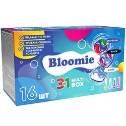 Капсули для прання Bloomie 3в1 MULTI BOX 18 г х 16 шт/уп