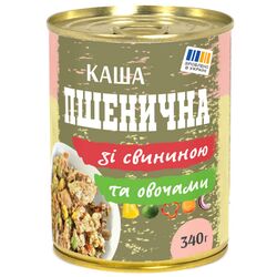 Консерви Каша пшенична зі свинининою та овочами ж/б 340 г