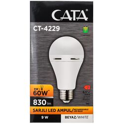 Лампа LED акумуляторна CATA CT-4229 9Вт Е27 біле світло 6400K