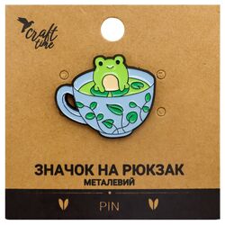 Значок на рюкзак металевий Craft time Чашка