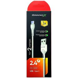 Кабель USB-Type-C Grand-X PC-02W білий 2 м