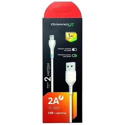 Кабель USB-Lightning Grand-X PL-02W білий 2 м