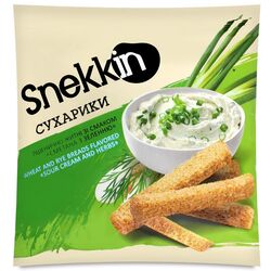 Сухарики житньо-пшеничні SNEKKIN Сметана із зеленню 110 г
