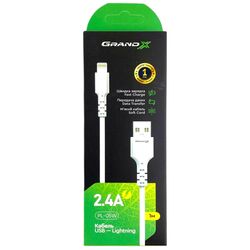 Кабель USB-Lightning Grand-X PL-05W білий 1 м