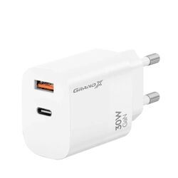 Адаптер зарядний мережевий Grand-X CH-360W USB-А+Type-C білий