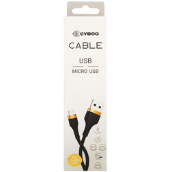 Кабель USB-microUSB Cyboo силіконовий, покритий чорний