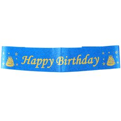 Стрічка через плече Нappy Birthday з блискітками