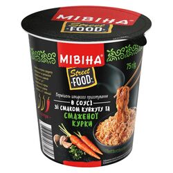 Вермішель швидкого приготування гостра Мівіна Street Food Кунжут, смажена курка 75 г