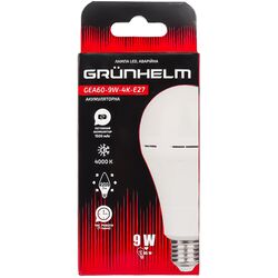 Лампа LED акумуляторна аварійна GRUNHELM GEA60-9W-4K-E27