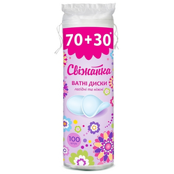 Диски ватні Свіжанка 70+30 шт.			