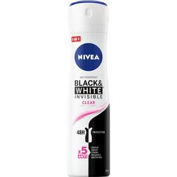 Антиперспірант жіночий NIVEA DEO Clear Невидимий Чорне та Біле спрей 150 мл