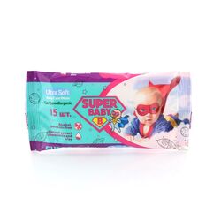 Серветки вологі Super Baby Fresh 15 штук