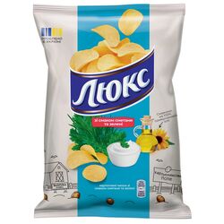 Чипси картопляні Люкс зі смаком сметани та зелені 105 г