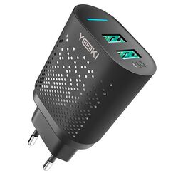 Адаптер зарядний мережевий Yoki Led Series YK-2.4Dual 2USB чорний