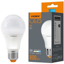 Лампа LED VIDEX A60e 8Вт E27 4100K 220В