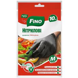 Набір рукавичок господарських нітрилових FINO чорні р.M 10 шт/уп