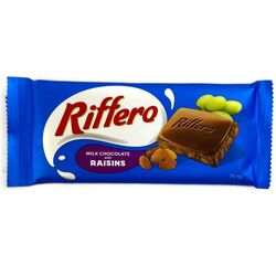 Шоколад молочний Riffero з родзинками 75 г