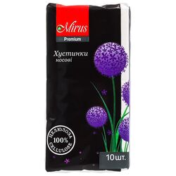 Хустинки носові паперові Mirus Premium 3 шари 10 шт/уп.