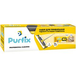 Набір для прибирання підлоги Purfix: швабра, серветки вологі 50 шт/уп