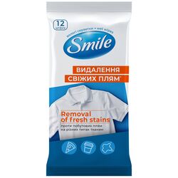 Серветки вологі для видалення плям з текстилю Smile 12 шт/уп.