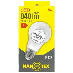 Лампа NANOTEX A60 9W E27 4100K 220V