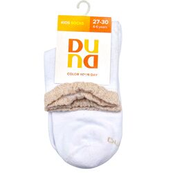 Шкарпетки дитячі бавовняні серія Duna білі з малюнком полоска р.18-20