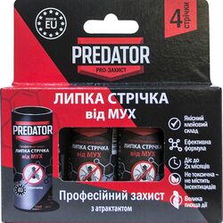 Cтрічка від мух липка PREDATOR з атрактантом 4 шт