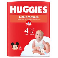 Підгузки дитячі Huggies Little Movers 4" 7-18 кг, 18 шт/пач.
